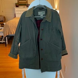 LLBEAN Canvas Jacket with Plaid Flannel Lining